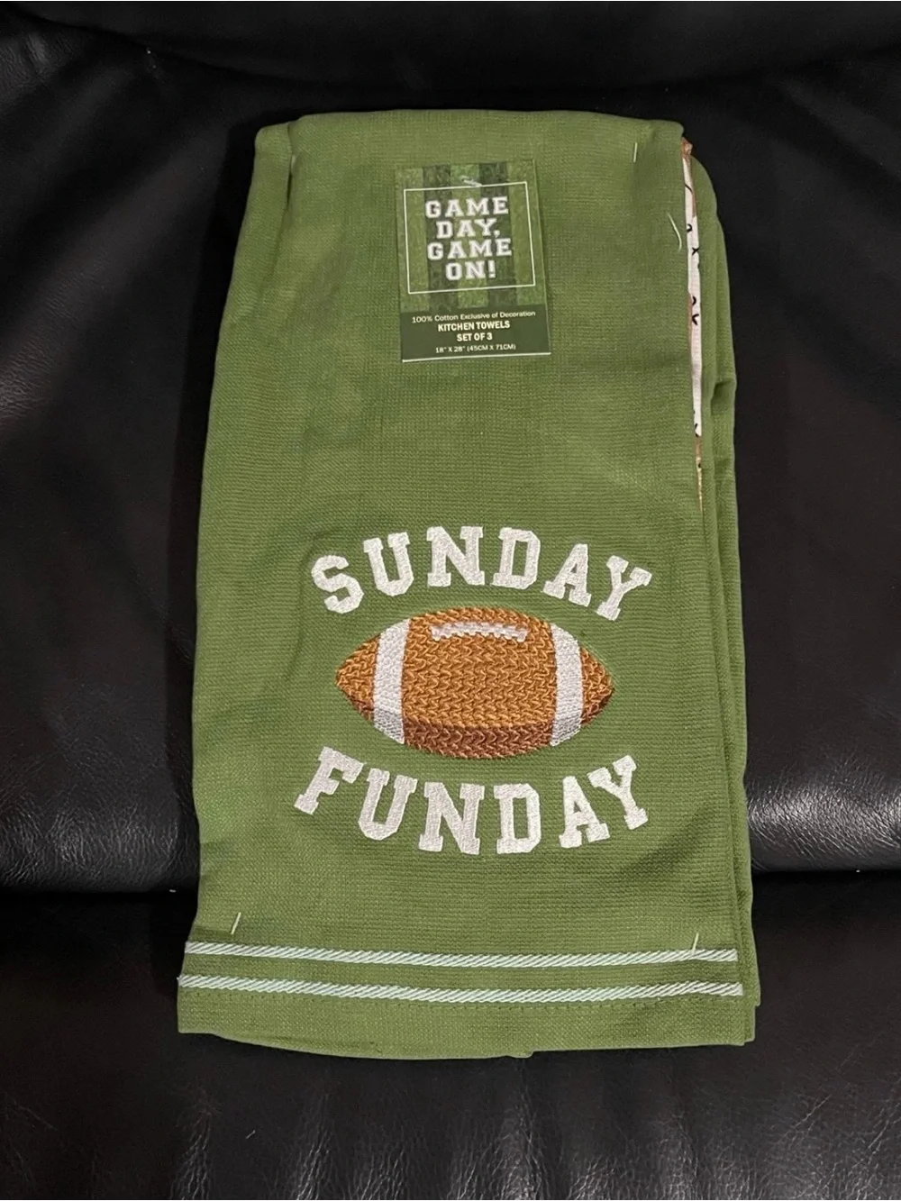 Football Kitchen Towels (Set of 3) - Game Day Game On! Football Kitchen Towels